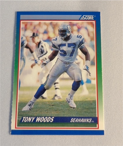 1990 Score #391 Tony Woods — front