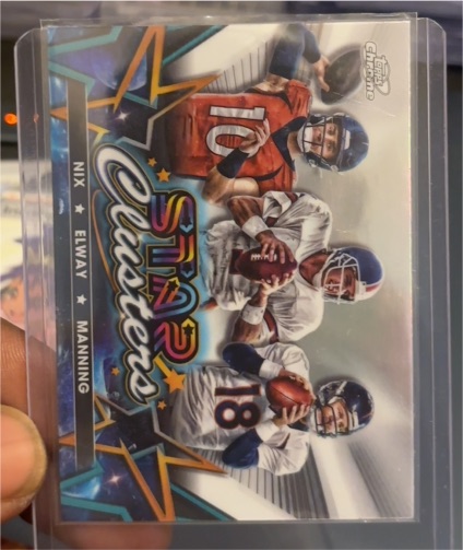2024 Topps Chrome Cosmic #SCL-2 Bo Nix Peyton Manning John Elway Star Clusters — front
