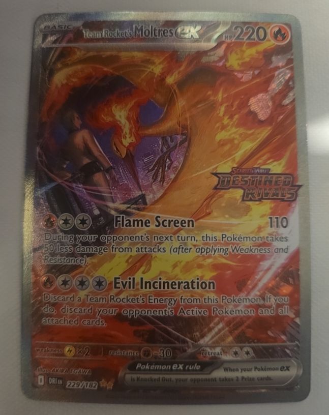 2025 Pokémon Destined Rivals #229 Team Rocket's Moltres EX — front