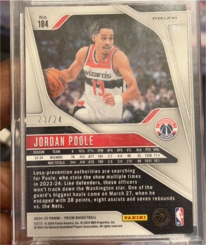 2024-25 Panini Prizm #184 Jordan Poole — front
