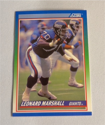 1990 Score #375 Leonard Marshall — front