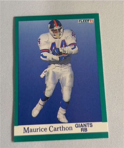 1991 Fleer #308 Maurice Carthon — front