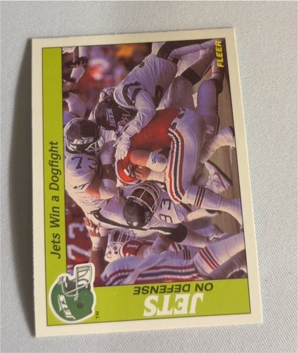 1988 Fleer Team Action #18 Jets Win a Dogfight New York Jets Defense — front