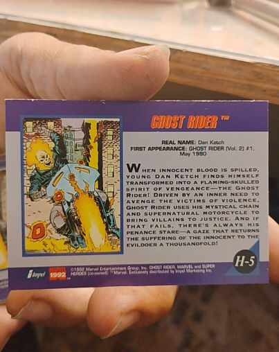 1991 Impel Marvel Trading Card Treats #H-5 Ghost Rider — front