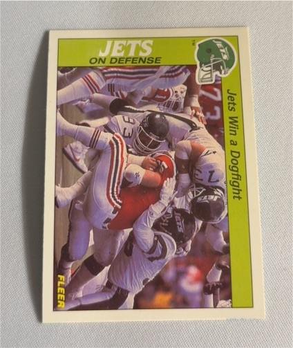 1988 Fleer Team Action #18 Jets Win a Dogfight Defense — front