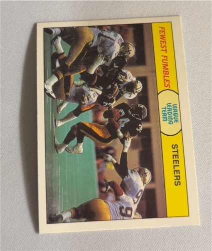 1988 Fleer Team Action #85 Fewest Fumbles Pittsburgh Steelers — front