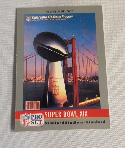 1990 Pro Set #19 Super Bowl XIX — front