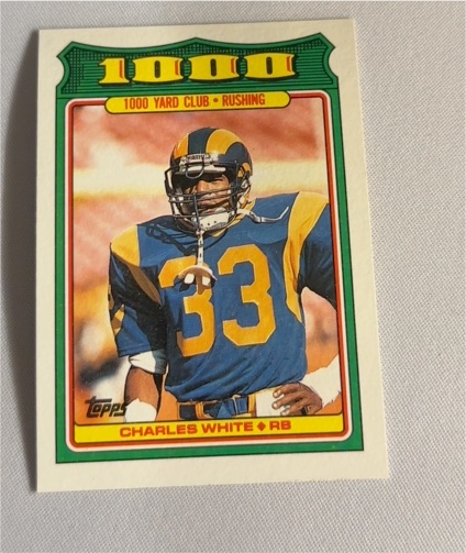 1988 Topps 1000 Yard Club #1 Charles White — front