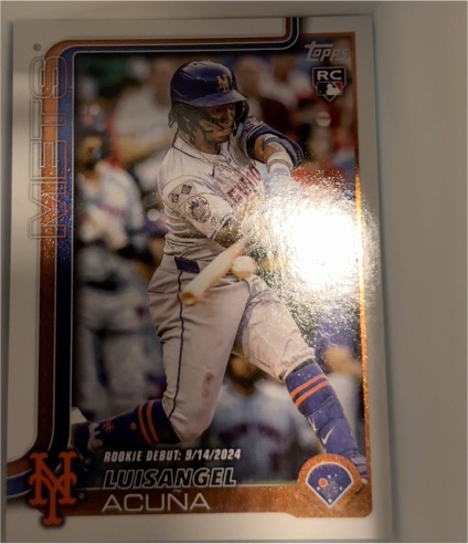 2025 Topps Update #US336 Luisangel Acuna Rookie Debut — front