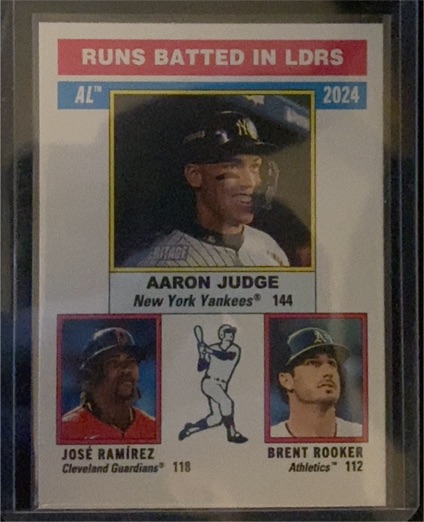 2025 Topps Heritage #196 Aaron Judge Runs Batted In Leaders — front