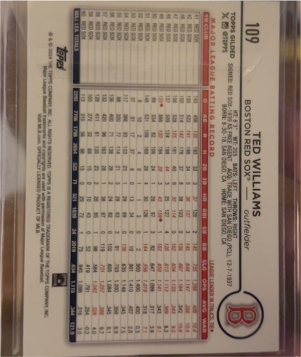 1986 Topps #109 Ted Williams — front