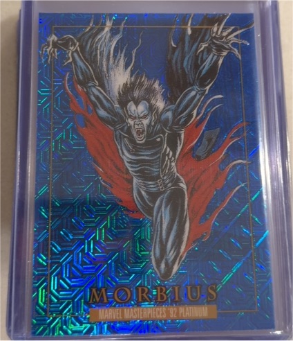 2024 Marvel Masterpieces '92 Platinum #60 Morbius Blue Traxx — front