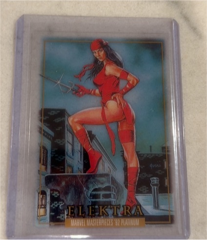 2024 Upper Deck Marvel Masterpieces '92 Platinum #22 Elektra — front