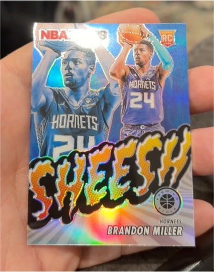 2023-24 Panini NBA Hoops Premium Stock #25 Brandon Miller Sheesh Silver Prizm — front