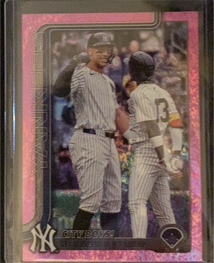 2025 Topps Update City Boys #US85 Aaron Judge Pink Diamante Foil — front