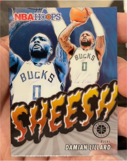 2023-24 Panini NBA Hoops Premium Stock #6 Damian Lillard Sheesh — front