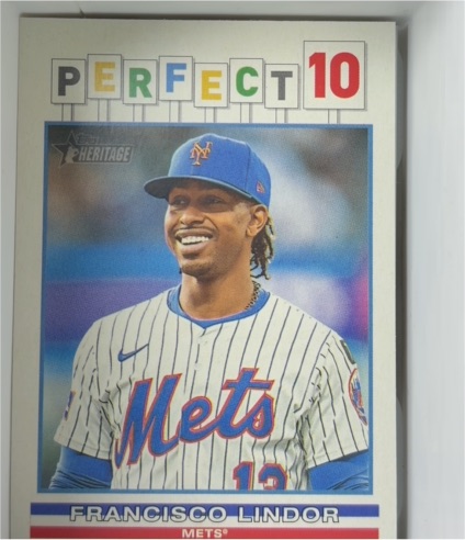 2025 Topps Heritage Perfect 10 #P10-13 Francisco Lindor — front