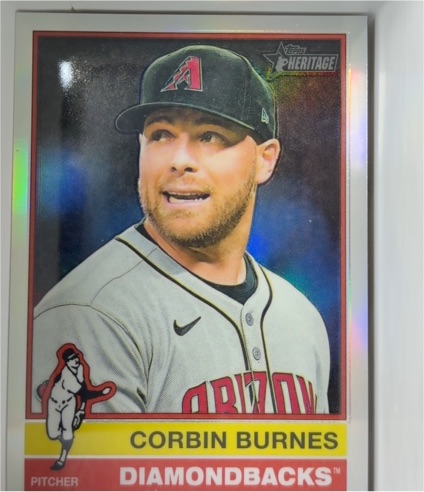 2025 Topps Heritage High Number #705 Corbin Burnes Chrome Diamondbacks — front
