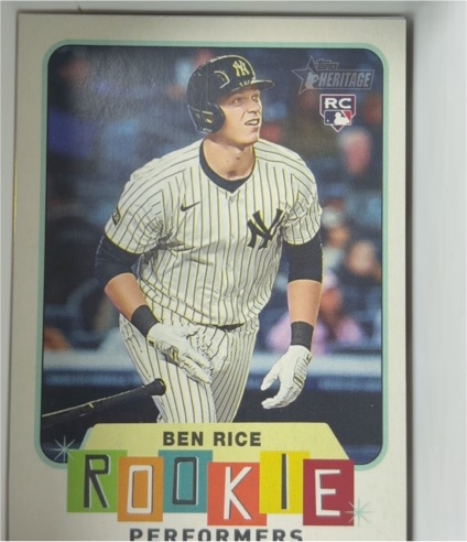 2025 Topps Heritage High Number #RP-9 Ben Rice Rookie Performers — front