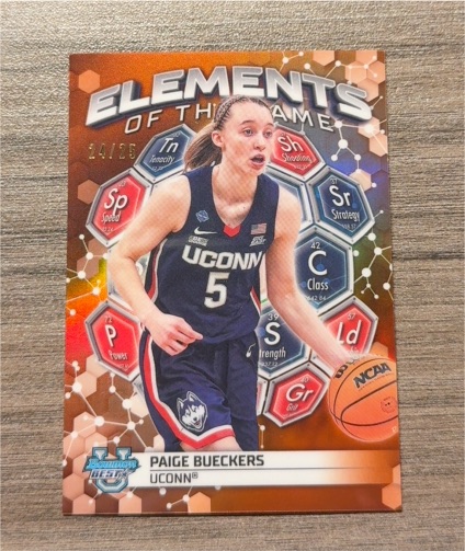 2024 Bowman Best #87 Paige Bueckers Elements of the Game Orange Refractor — front