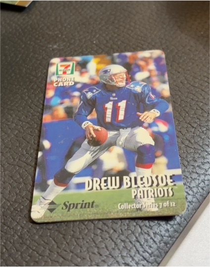 1997 7-Eleven NFL Football Drew Bledsoe #7 Phone Card — front