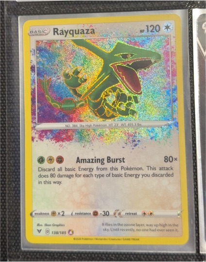 2020 Pokémon Vivid Voltage #138 Rayquaza Amazing Rare Holo — front