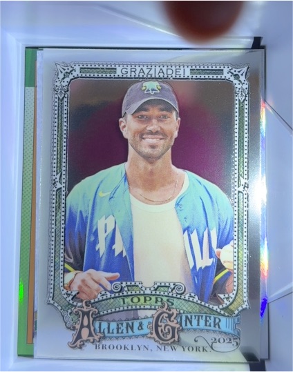 2025 Topps Allen & Ginter #259 Joey Graziadei Chrome Refractor Silver Portrait — front