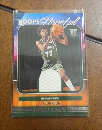2024-25 Panini NBA Hoops Hoops Hopeful Memorabilia #HHM-AJJ AJ Johnson — front