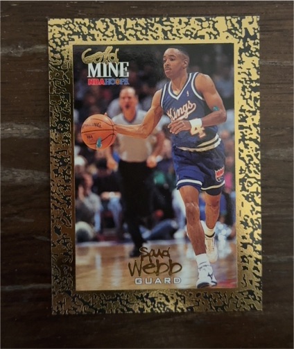 1995 NBA Hoops #446 Spud Webb Gold Mine Sacramento Kings — front