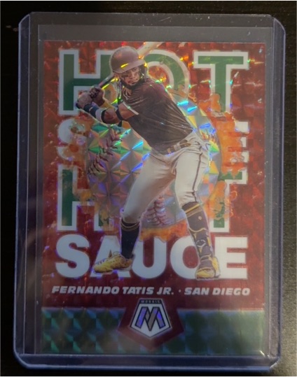 2021 Panini Mosaic #HS5 Fernando Tatis Jr. Hot Sauce Green Mosaic — front