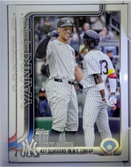 2025 Topps Update #US85 City Boys! Aaron Judge Jazz Chisholm Jr. NYY — front