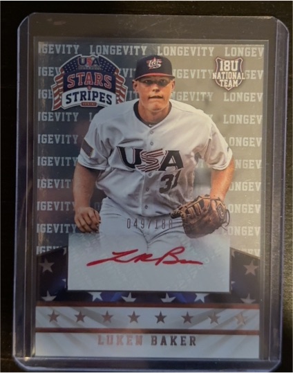 2015 Panini USA Stars & Stripes Longevity #69 Luken Baker — front