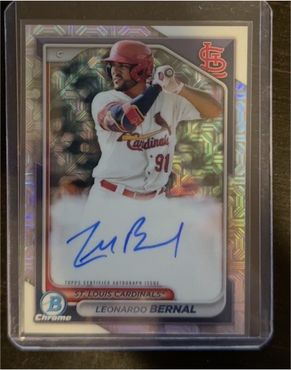 2024 Bowman Chrome #BMA-LB Leonardo Bernal — front