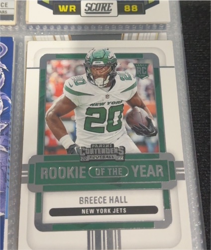 2022 Panini Contenders Rookie of the Year #ROY-BHA Breece Hall — front