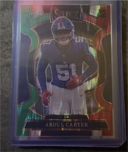 2025 Panini Select #95 Abdul Carter Rookie Prizm Shock — front