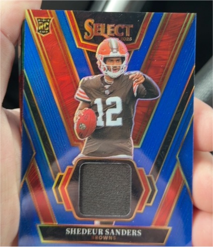 2025 Panini Select #RSW-SSS Shedeur Sanders Rookie Swatches — front