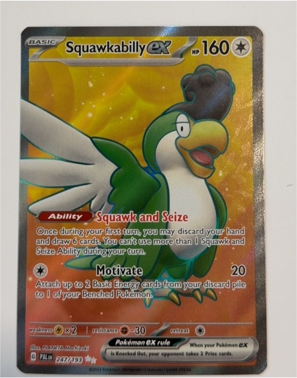 2023 Pokémon TCG Paldea Evolved #247/193 Squawkabilly ex — front