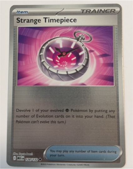 2023 Pokémon ME01: Mega Evolution #128 Strange Timepiece — front