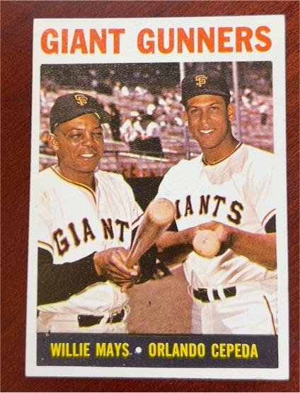 1964 Topps #306 Giant Gunners Willie Mays Orlando Cepeda — front