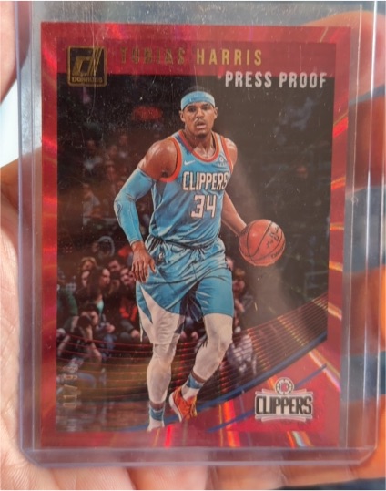 2018-19 Donruss Press Proof Red Laser #34 Tobias Harris — front