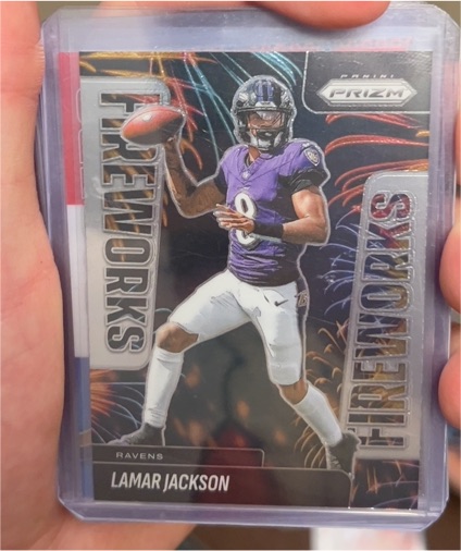 2025 Panini Prizm #22 Lamar Jackson Fireworks — front