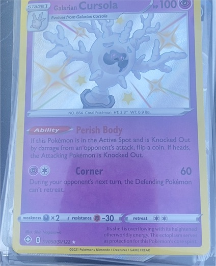 2021 Pokémon Shining Fates SV050/SV122 Galarian Cursola — front