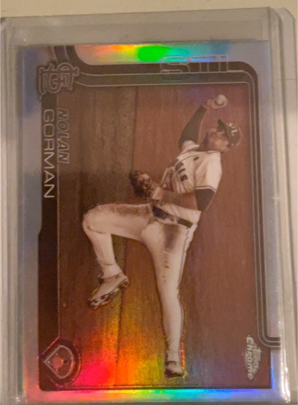 2025 Topps Chrome #80 Nolan Gorman Sepia Refractor — front