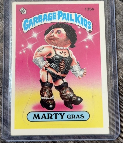 1986 Topps Garbage Pail Kids #135b Marty Gras — front