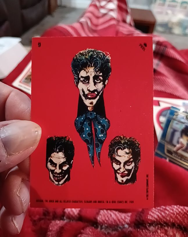 1989 Topps Batman Movie Sticker #9 The Joker — front