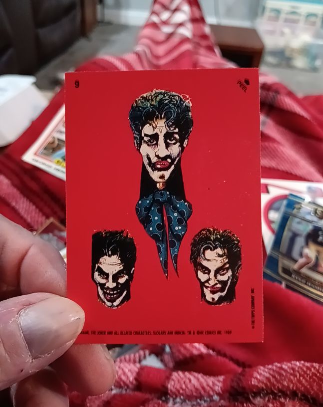 1989 Topps Batman The Movie Sticker Card #9 The Joker — front