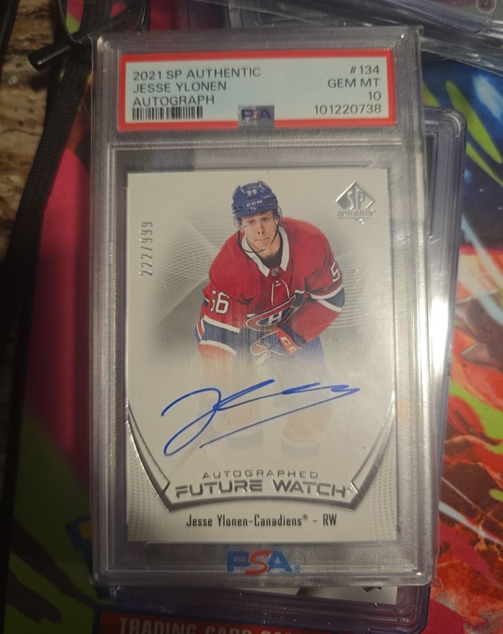 2021-22 SP Authentic #134 Jesse Ylonen Future Watch Auto Montreal Canadiens — front