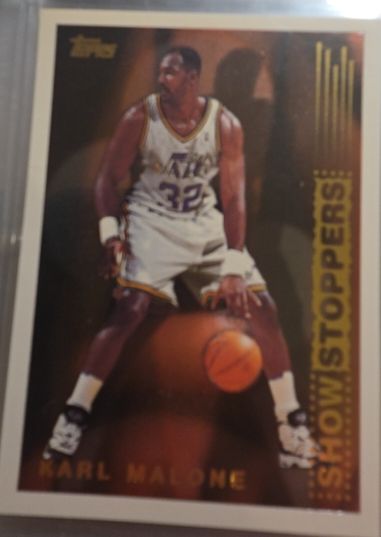 1995-96 Topps Basketball Show Stoppers #SS10 Karl Malone — front