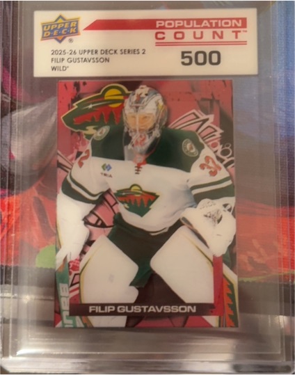 2025-26 Upper Deck Series 2 Population Count 500 Filip Gustavsson — front