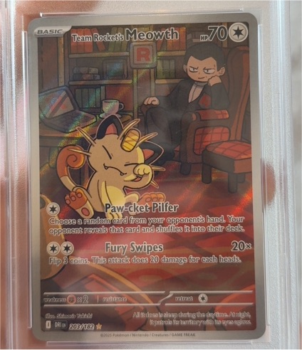2025 Pokemon #203 Team Rocket's Meowth — front